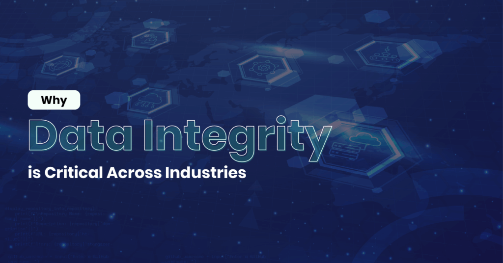 Data integrity concept illustration showing secure data flow