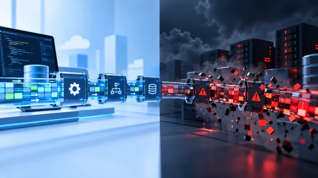 Data pipeline breaking between development and production environments