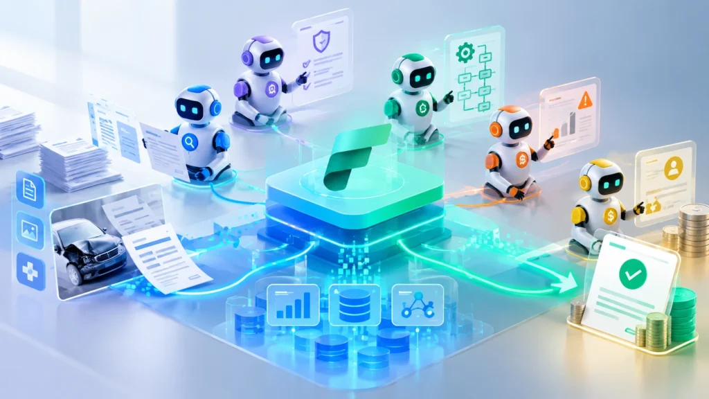 Multi-agent AI system for automated insurance claims adjudication with Microsoft Fabric